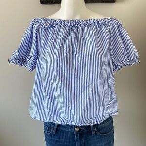 Vineyard Vines For Target Striped Off The Shoulder Blue & White Top sz S